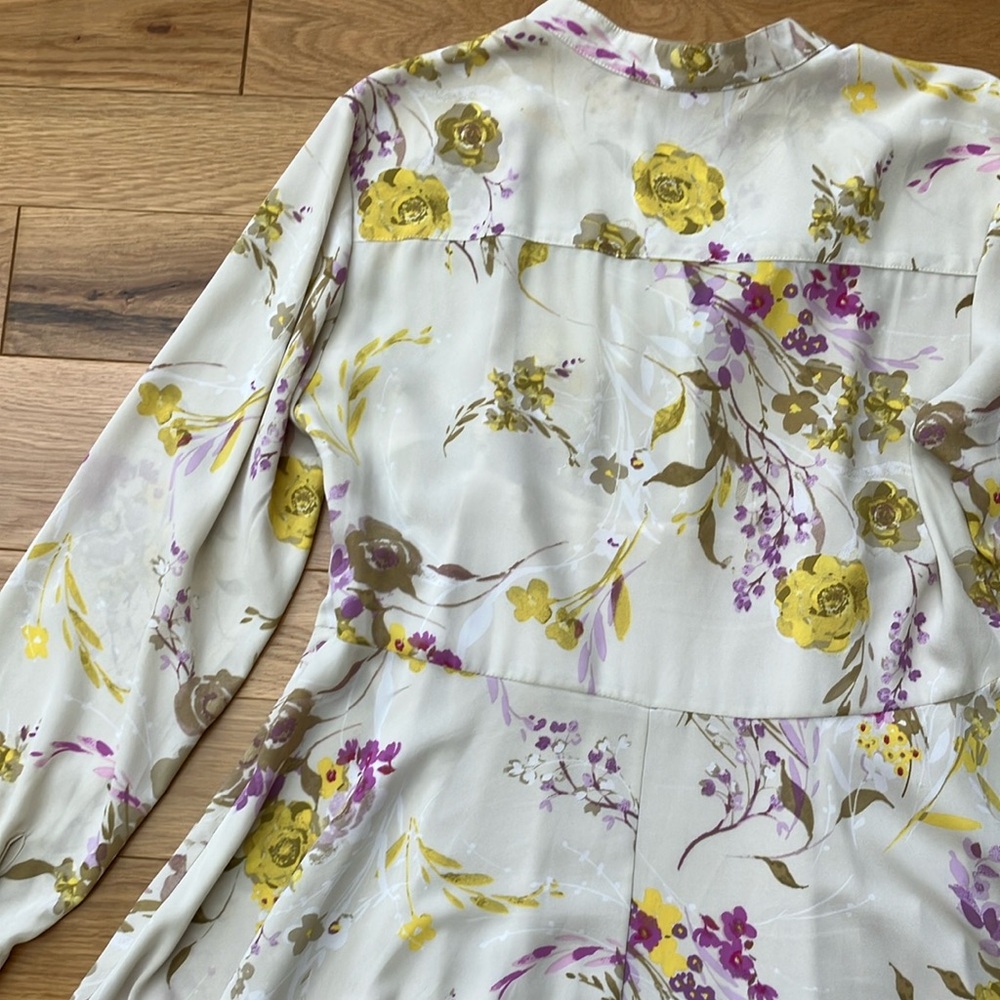 Nannette White Floral Long Sleeve Dress with Yellow & Purple Accents - Picture 9 of 10